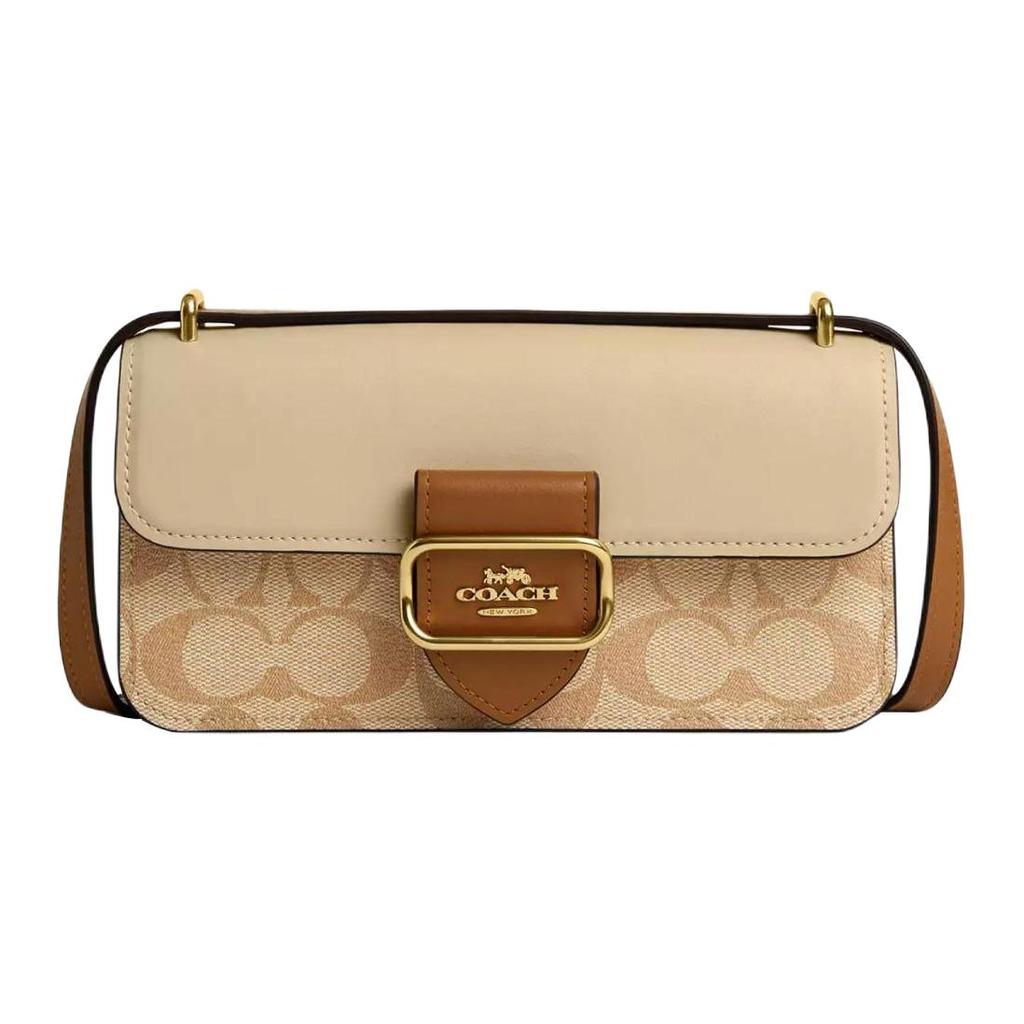 COACH Morgan Coated Canvas Shoulder Bag, Crossbody Bag Small Women's Light Khaki CR254-IMWQ4