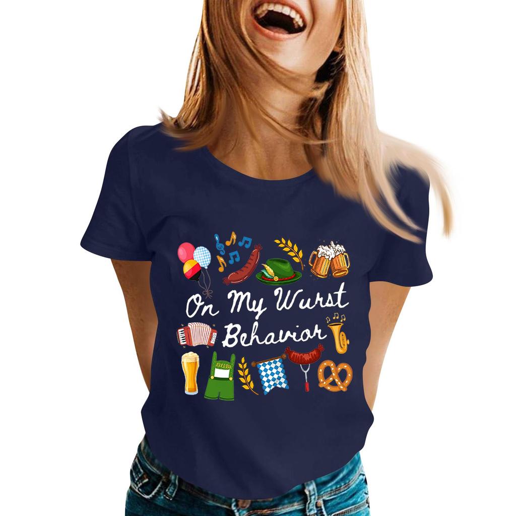 Fashion Casual Unisex Letter Print T-Shirt with Festival Graphic Design - Short Sleeve Round Neck Tee for Men and Women