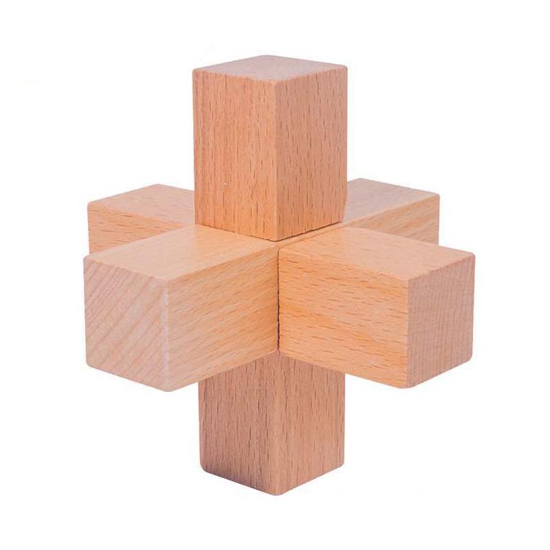 Wooden Luban Lock Easy Fun Learn Kids Brain Teaser Puzzles Educational Toys Logic Skill Development IQ Test Challenge