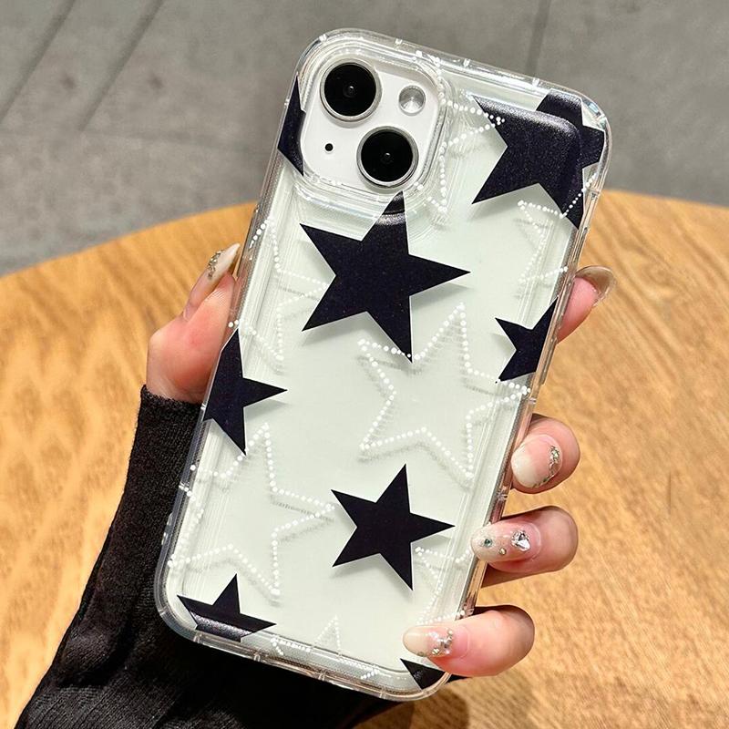 Colorful Star Clear Soft Phone Case For iPhone 17 14 13 11 12 15 16 Pro Max Air SE2 7 8 Plus 16E Anti-Fall Protection Cover
