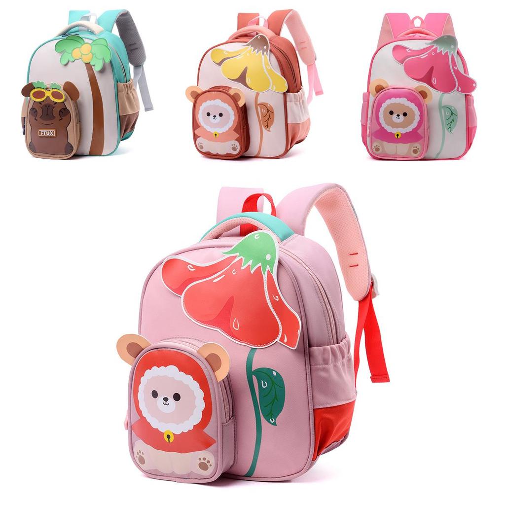 Capybara Preschool Backpack With Padded Shoulder Straps And Animal Print For Kindergarten Age