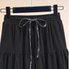 Skirt for Women Casual Versatile Elastic High Waist Long Loose Black Plaid A-Line Cake Skirt Trousers Stretchy Slim Skirt