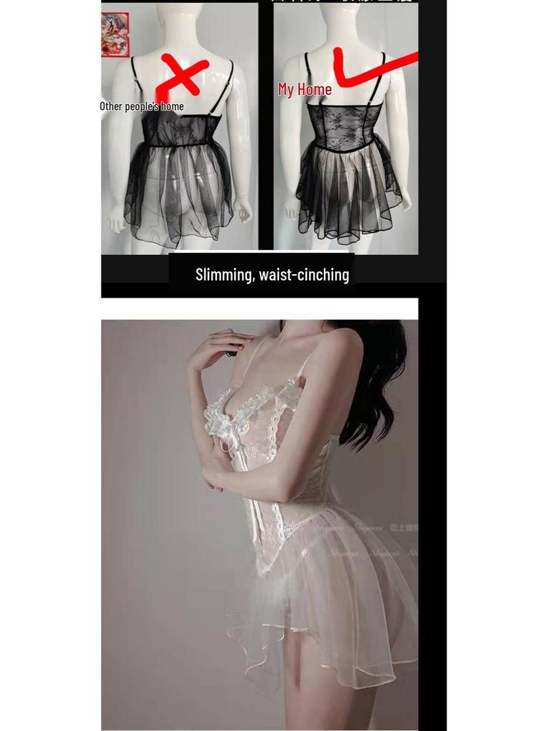 2211 Plus Size Transparent Sexy Lingerie Nightgown for Women