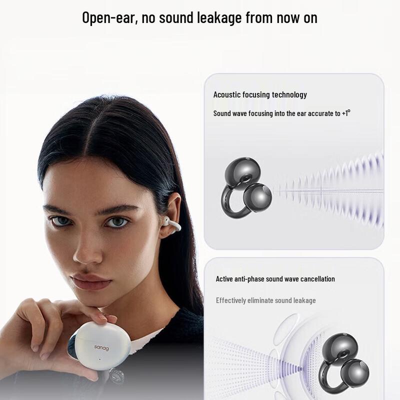 SANAG S7S AI Bluetooth Ear Clip Open-Ear Sport Earbuds