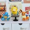 6Pcs Anime  Scene Elf Cute Pikachu Eevee Psyduck Charmander Squirtle Bulbasaur Model Car Decoration Figure Doll Toys Gift