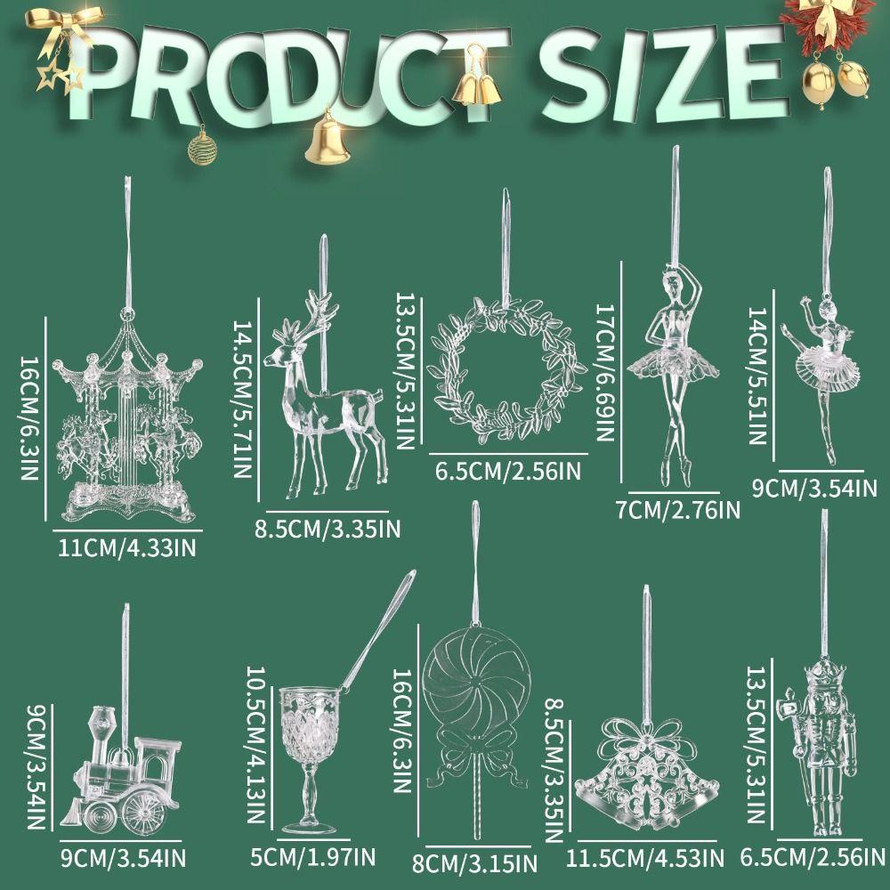 Acrylic Acrylic Christmas Pendants Clear Simulation Transparent Crystal Christmas Ornaments Hanging Pendant