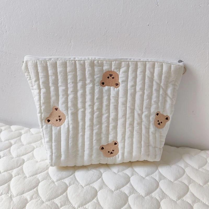 1pc Mommy Bag Cute Print Embroidery Mommy Bag Zipper Newborn Baby Diaper Bag Nappy Pouch Travel Stroller Storage Bags