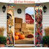 2D Flat, 2D Flat - 2D Flat, 2D Flat - 2pcs Set of African Tribal Style Vertical Couplets, Cheetah/Tribal Women Wall Art, Suitable for B&Bs/Bohemian Ro