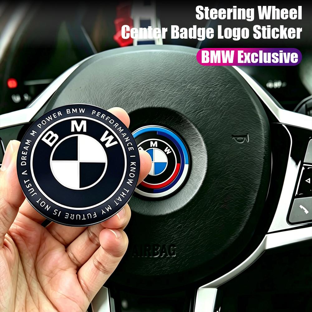 BBKI7 Auto Steering Wheel Center Aluminum Alloy Badge Logo Sticker For BMW M Emblem E46 E36 E34 F10 E90 F30 E60 F30 E53 E30 E92 E87