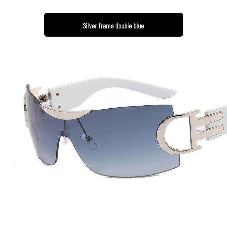 Large Frameless Y2K Sunglasses 2022 - Futuristic Sporty Design