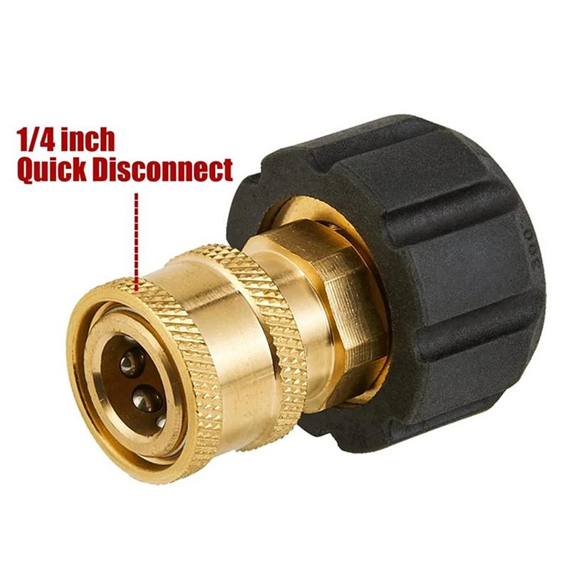 Swivel M22 To 1/4" 3/8" Quick Connect Hitch Kits For High Pressure Wash Sprinkler To Hose Adaptor Connection 5000 Psi