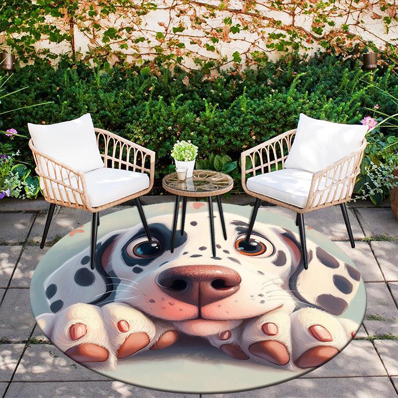 Dalmatian Pattern Round rug,Carpet Rug for Living Room Bedroom  Playroom ,Non-slip Floor Mat,Holiday Gifts and Birthday Gifts.