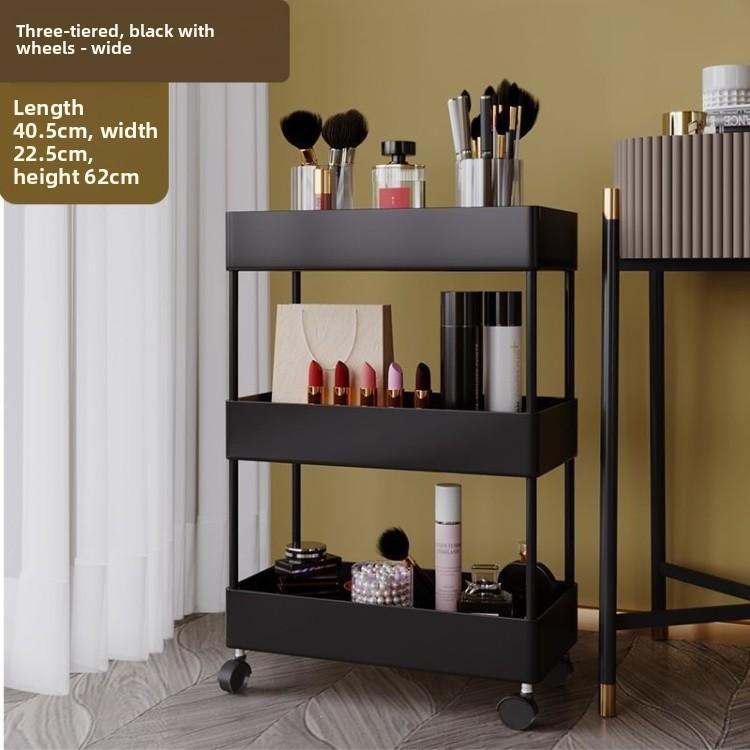 Plastic Multilayer Storage Cart With Wheels For Kitchen Bathroom Organization