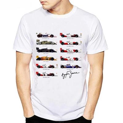 2024 Todos Ayrton Senna Sennacars Camiseta Masculina Fãs Masculino Camiseta Legal Ajuste Slim Branco Fitness Casual Tops Camiseta Homme Camisa