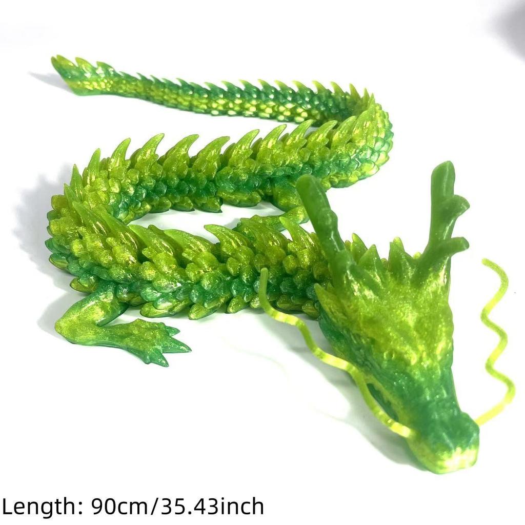 New 90Cm 3D Printed Dragon Full Body Joints That Can Move Home Furnishing And Decoration Figurines Desktop Ornament Children Toy