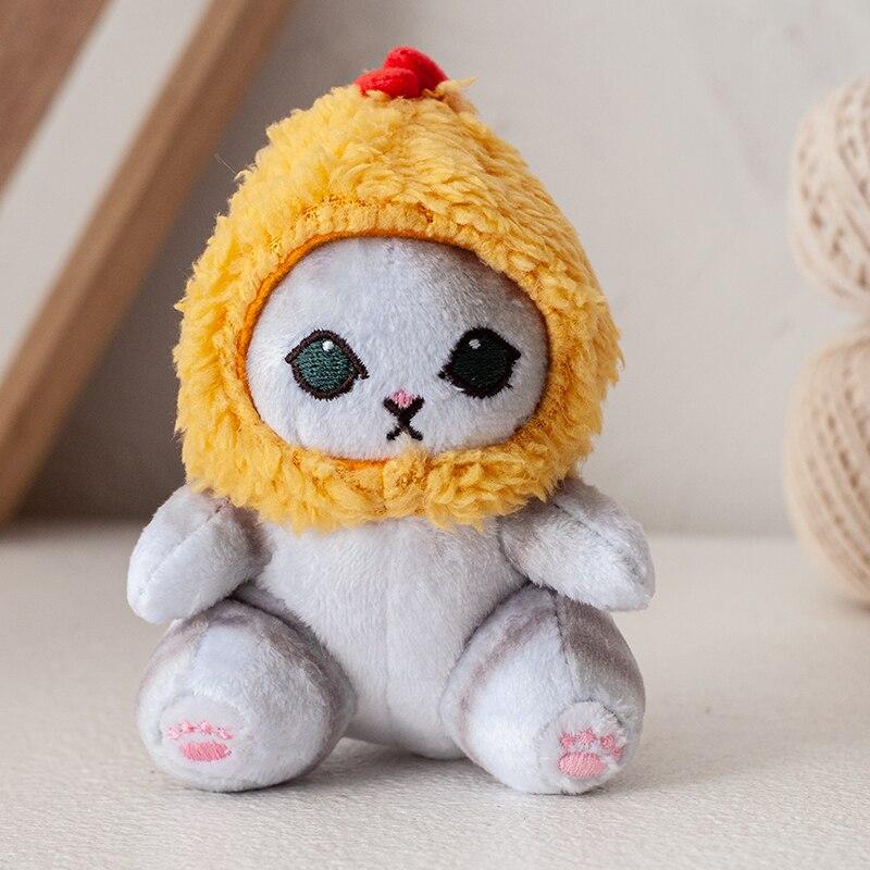 

ZK20 12cm Cartoon Cute Shark Fried Shrimp Cat Plush Doll Pendant Charm Package Pendant