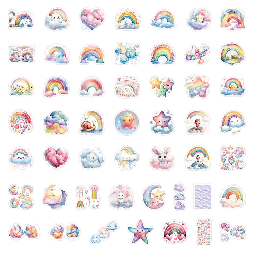 10 30 50Pcs Kawaii Cartoon Rainbow Stickers Cute Cloud Star Stickers Sticker Phone Guitar Diary Coloful Graffiti Decals Kids Toy