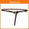 Pure Leather Thin Waist Belt For Dresses With Metal Buckle For Womens Fashion