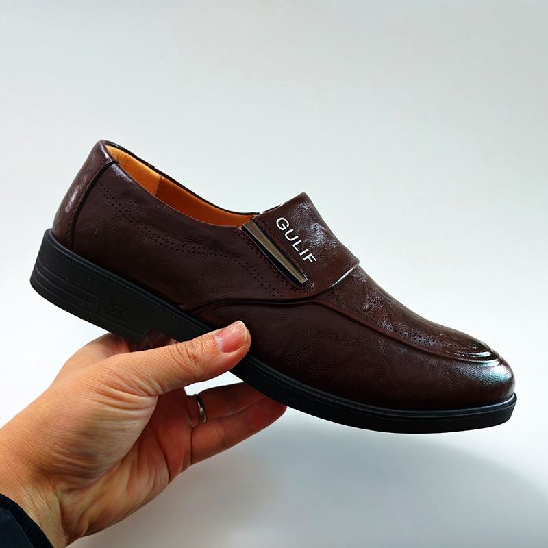 Soft Leather Shoes Mens Business Casual Shoes Slip-on Black Brown Loafers Shoes Flat Comfortable Brand Male Footwear