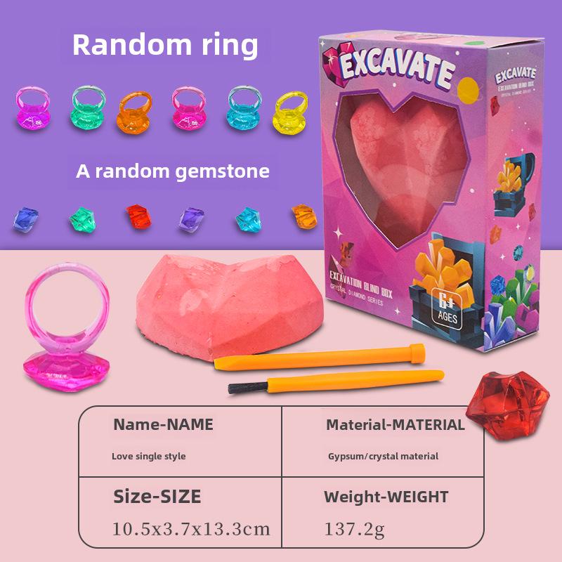 Mermaid Gem Ring Archaeological Excavation Kit: DIY Educational Treasure Digging Toy for Kids