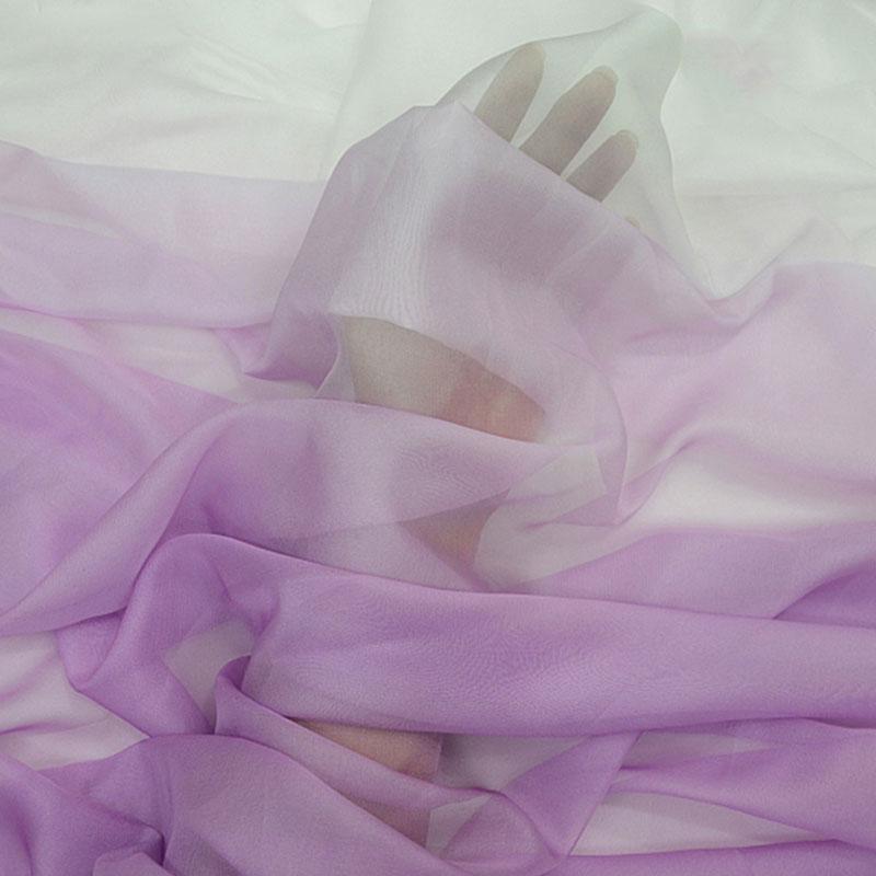 1x1.4m Rainbow Gradient Color Thin Chiffon Fabric Organza Tulle Fabric for DIY Ancient Style Hanfu Dress Stage Costume Decor