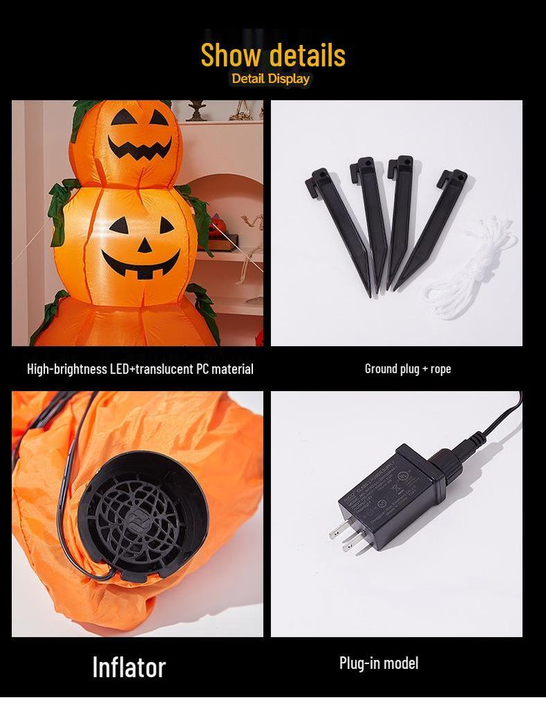 Lanterna Zucca Fantasma Gonfiabile per Decorazioni di Halloween Indoor/Outdoor