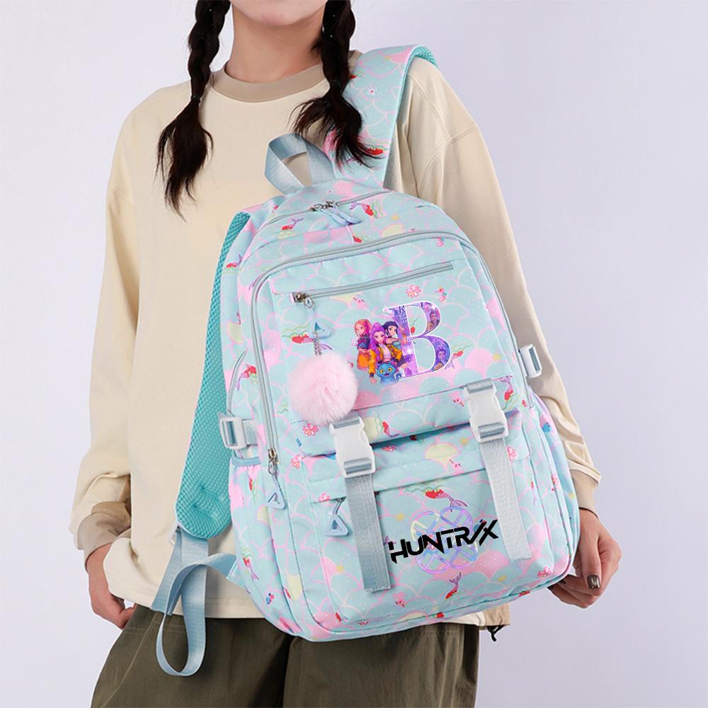 26 English Letters Printed Backpack Large Capacity Bookbag Student Boy Girl Schoolbag Outdoor Large Capacity Waterproof Sports Laptop Travel Bag