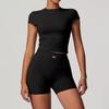 Oiob Yoga Clothes Skinny Slimming Short-Sleeved T-shirt Women's Sports Suit Shorts Pilates Fitness Three-Point Pants