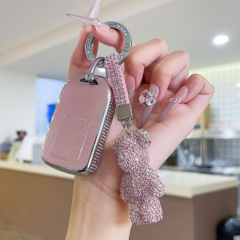 Premium Women's Car Key Case for Honda Accord, Civic, CR-V, Fit, Odyssey, Vezel, Lingpai, and XR-V