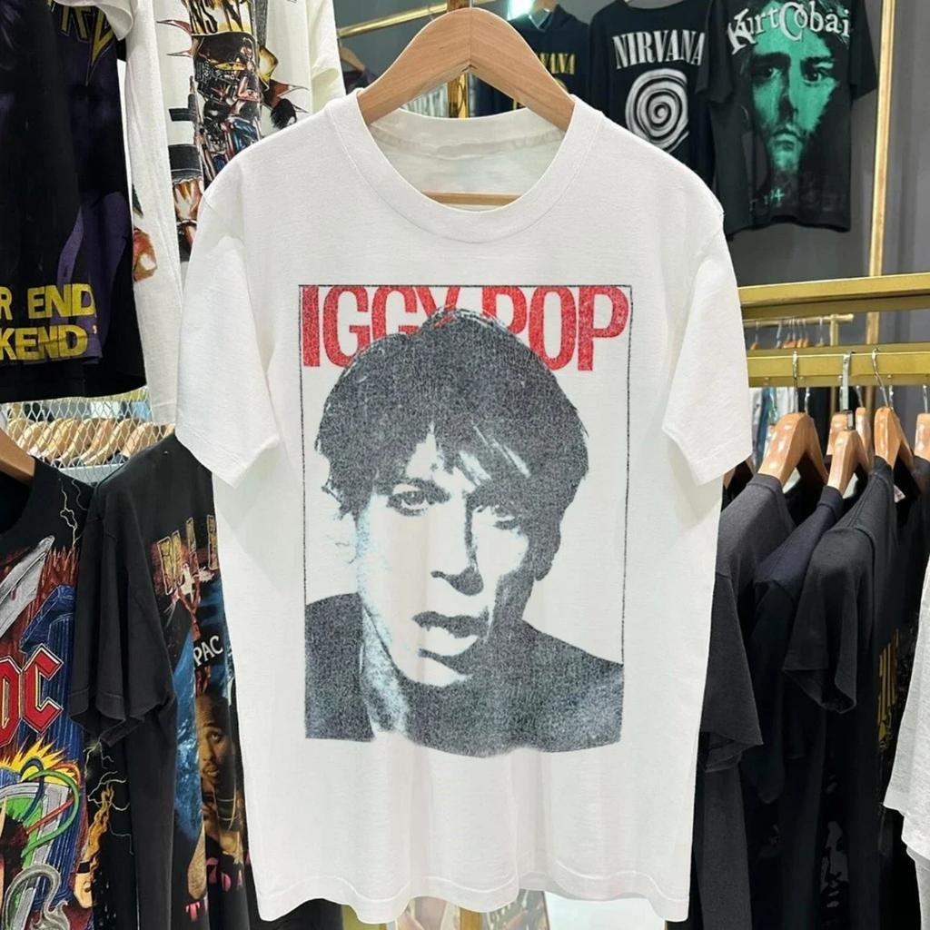 Tričko Iggy Pop Z 80. let. Tričko z koncertního turné Mistrovství světa 2026. Rozpis prohlídky. Oboustranné Pohodlné Retro Tričko