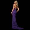 2025 European & American Women's Sexy Sequined Backless Dress with Slit