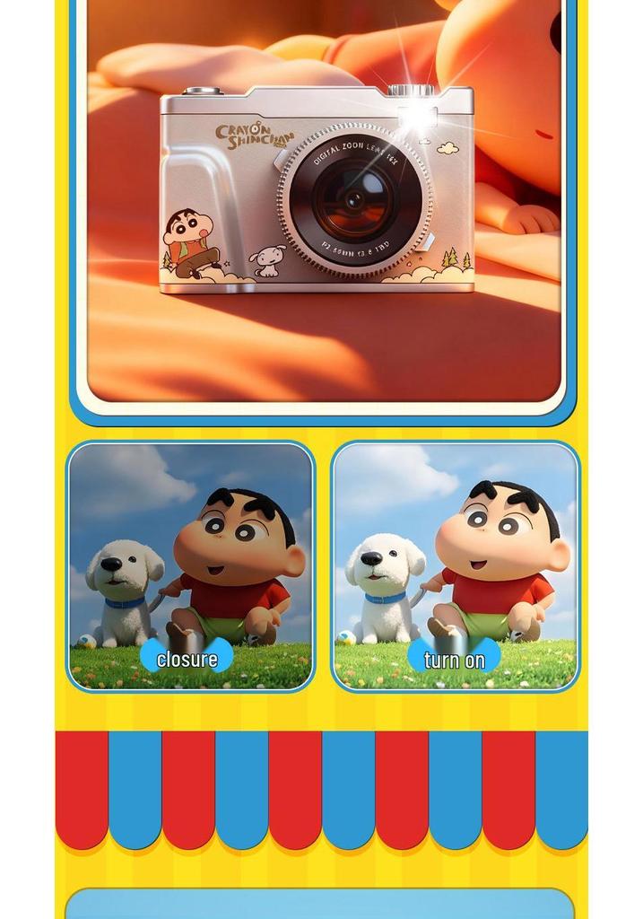 Crayon Shin-chan Retro Mini HD Cartoon Mirrorless Camera for Students