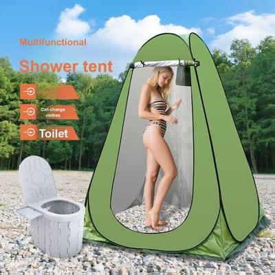 Outdoor Quick Change Shower Tent with Toilet, Sunscreen, Breathable, Portable, Home Use, Thickened Warm, Single Layer Bathrobe