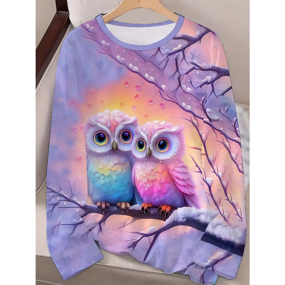 Spring and Autumn Fashion Women's Long Sleeve Crew Neck T-Shirt, Women's Casual Top