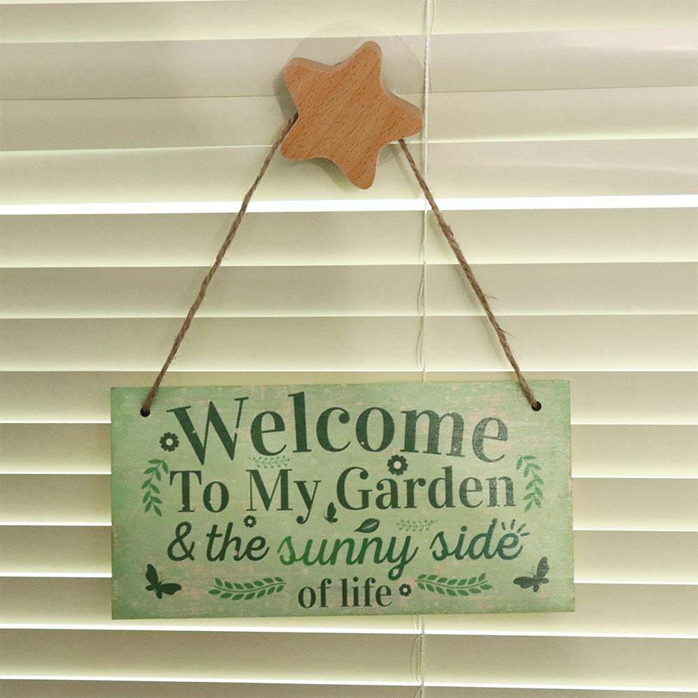 Letter Printed Garden Wooden Sign Handmade Door Hanging Decor Welcome To My Garden Sign Party