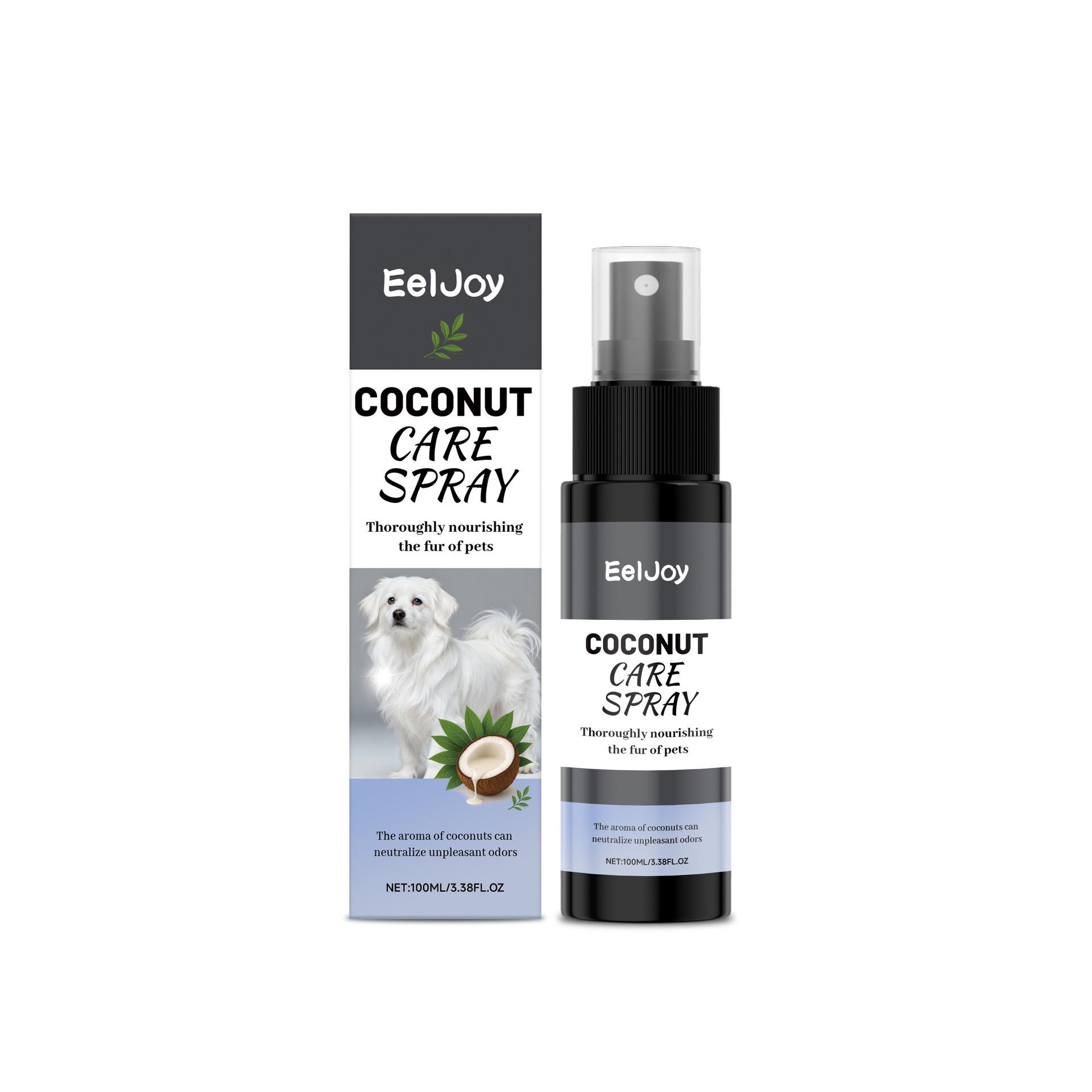 EELJOY Coconut Scent No-Rinse Dog Fur Grooming Spray 100ML