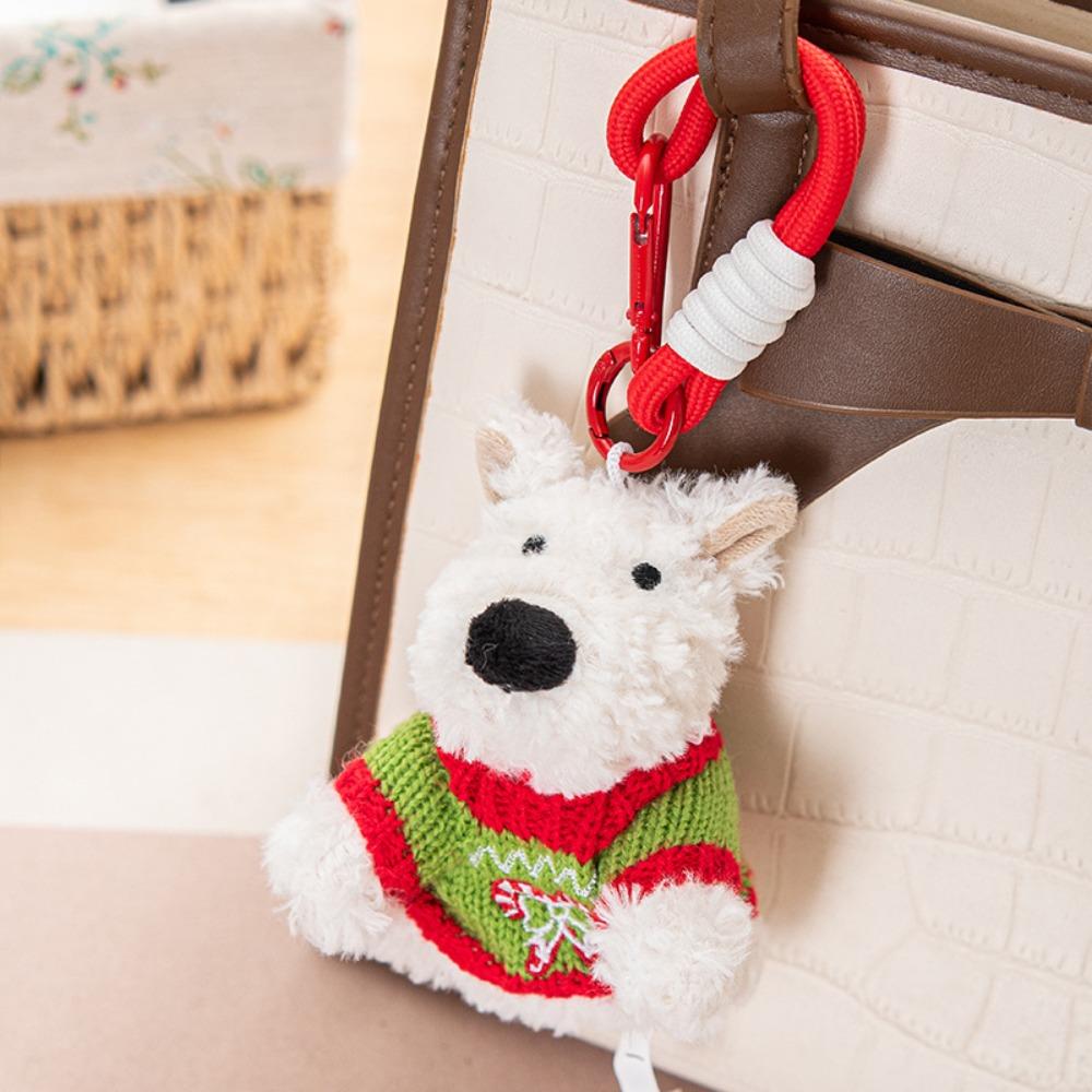 Cartoon Animal Plush Puppy Doll Keychain Anti-lost Car Hanging Pendant  Bag Pendant