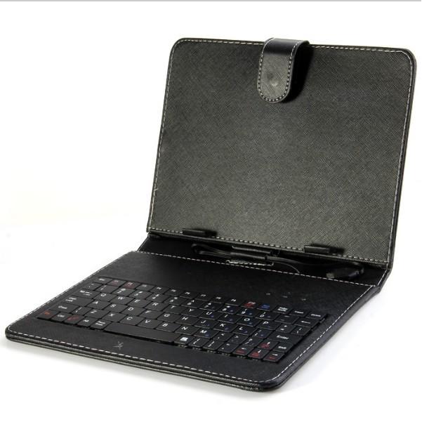 Universal 7-inch Tablet Pc Keyboard Flip Stand Case With Premium Pu Leather Protection