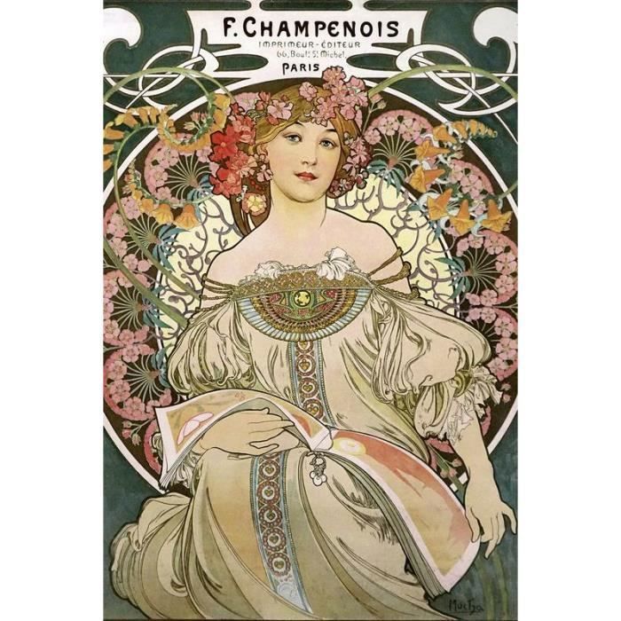 Poster - alfons mucha - f. champenois 1897 - art nouveau - multicolore - rectangulaire