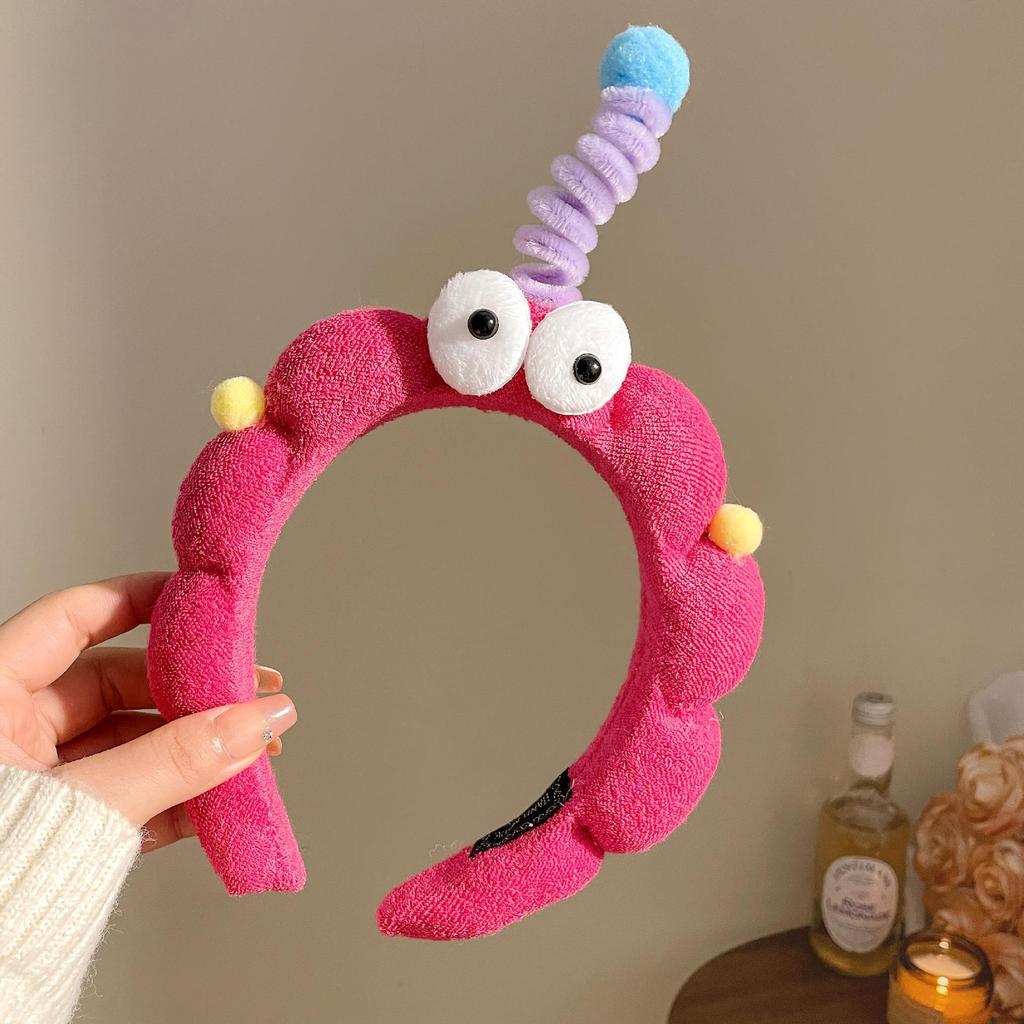 Cute and Funny Autumn and Winter Plush Face Wash Headband Female Wild Fun High Skull Headband Makeup Pressure Hairpin Hair Accessories