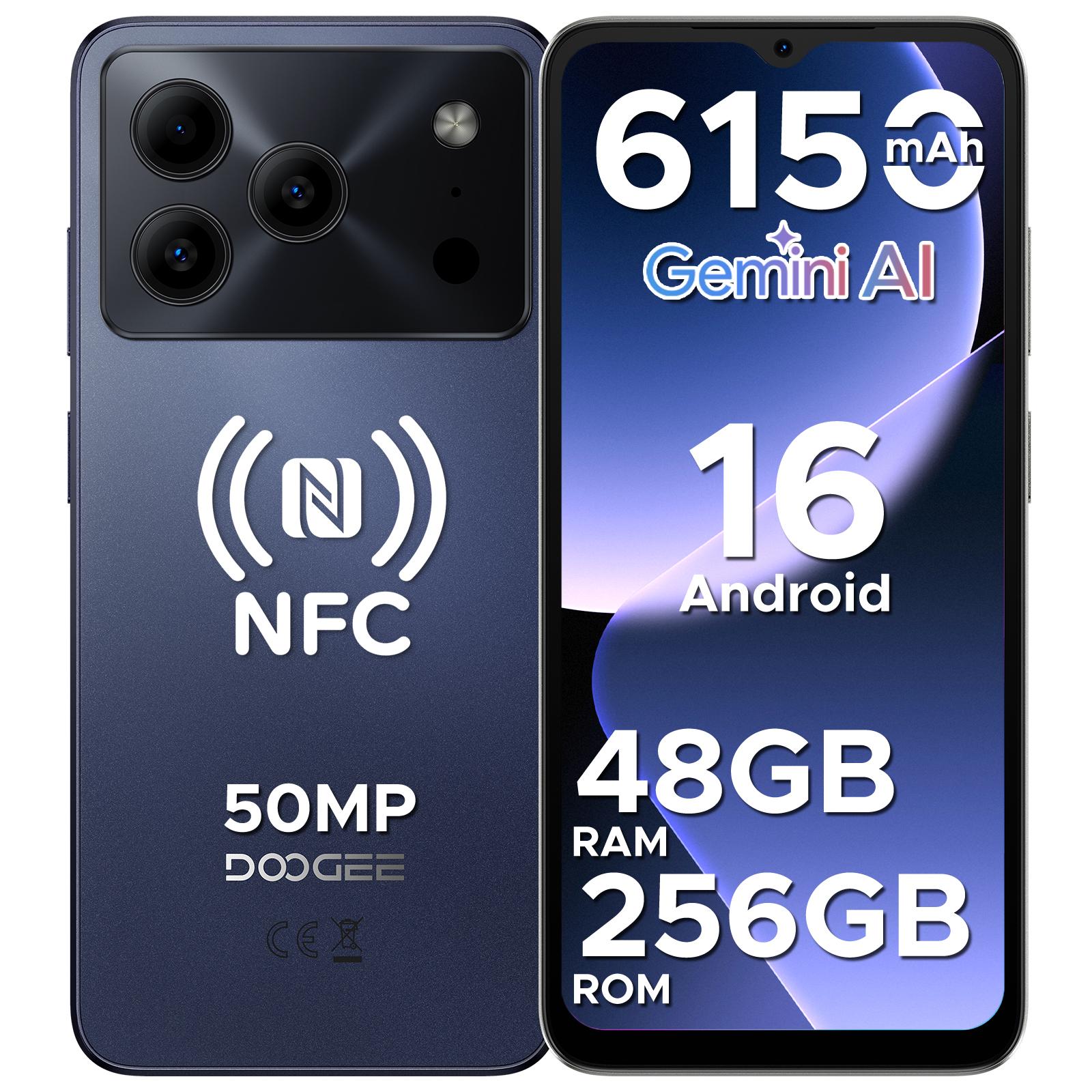 Mobilní telefony DOOGEE Note 56 Plus, Android 16, 48 GB + 256 GB/2 TB, 6150 mAh a 6,56 HD+, 50 MP, 4G Dual SIM, Odemčené telefony bez závazku fialová
