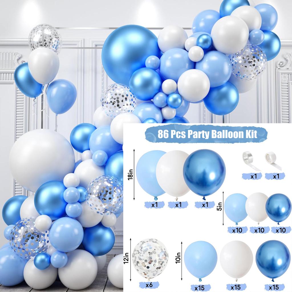 89Pcs multi-color latex balloon set suitable for birthday parties, weddings, Valentine's Day party decoration