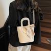 Premium Sense Simple and Versatile Niche Handbag Women's Summer New Lychee Pattern Crossbody Bucket Bag