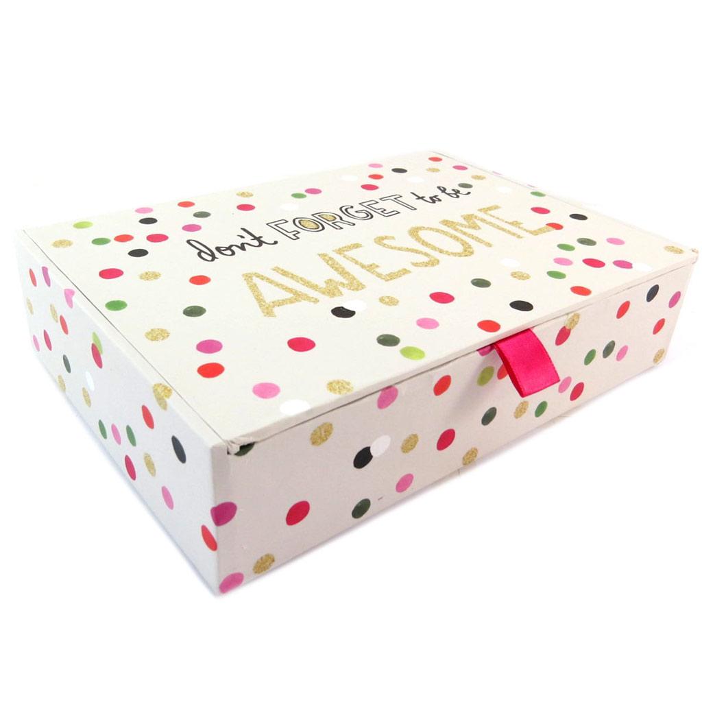 Les Trésors De Lily [P5717] - Set of 3 Nesting Souvenir Boxes 'Dream Big' Pink Beige - 23x16. 5x6 Cm