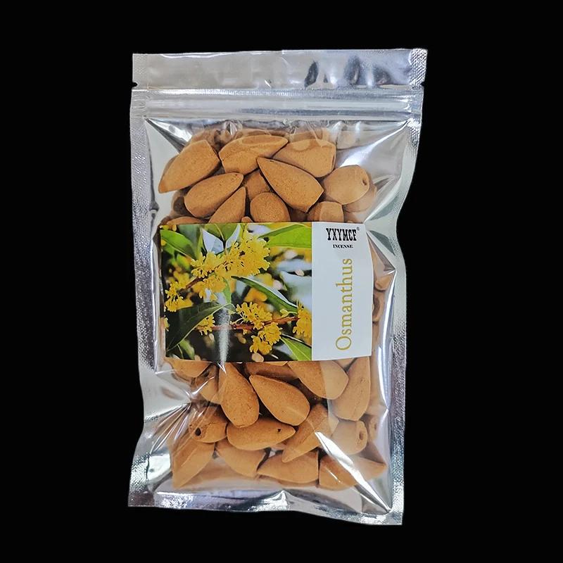 50pcs Natural Sandalwood Backflow Incense Cones To Watch Incense Waterfall Lavender Jasmine Scents for Home Tower Incense