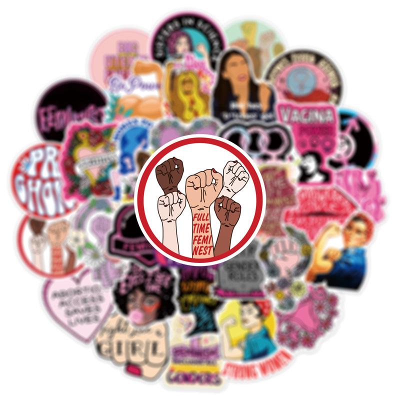 50 feministiske bevegelser Graffiti-klistremerker Samme søte klistremerker Vtuber Bagasje-klistremerker Krus-klistremerker Notatbok-dekorasjon-klistremerker Vanntette klistremerker