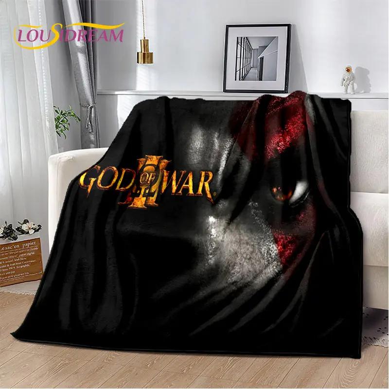 God of War Oyunu Oyuncular Kratos Yumuşak Peluş Battaniye, Flanel Battaniye Oturma Odası Yatak Odası Yatak Kanepe Piknik Örtüsü Çocuk için