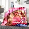 1Pc Pink Barbie World Blanket Soft Throw Blanket For Home Bedroom Bed Sofa Travel Office Solid Christmas Blanket