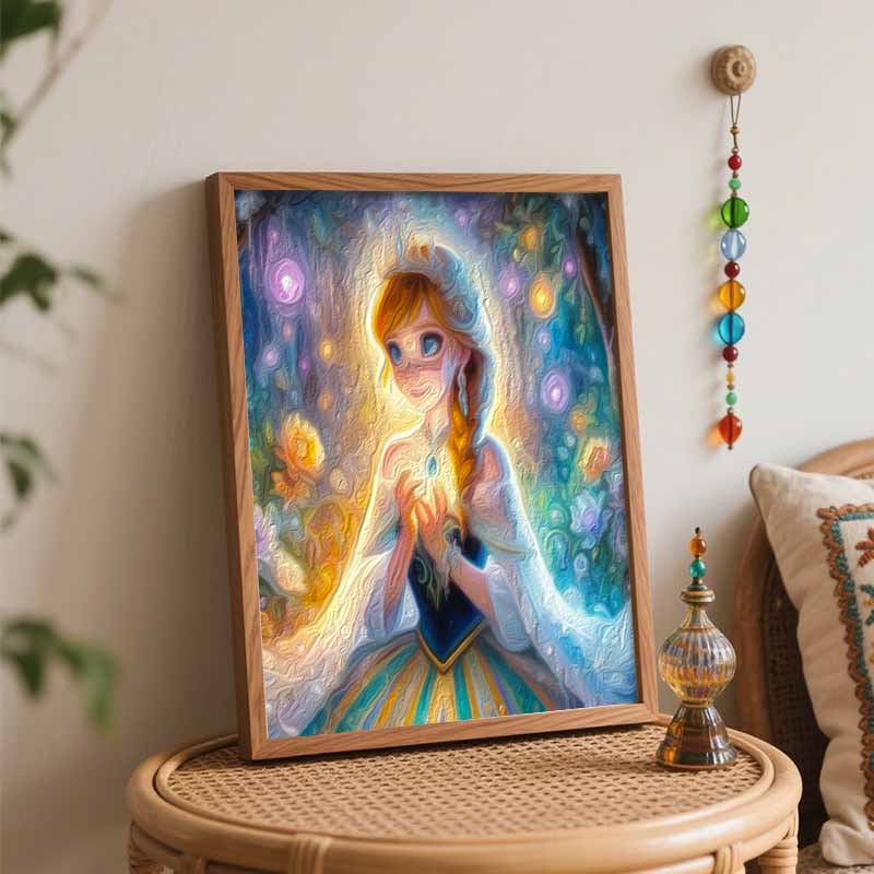 Disney Oil Paint Hand Painting Kit Magic Princess Decoration Classic Style Home Decor Elegant Fantasy Art Gift Canvas Wall Painting