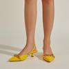 Fashion New Fashion Women Sandals 3cm High Heels Chain Slippers Lady Elegant Slingback Mules Low Heel Luxury Slides Wedding Shoes Ladies